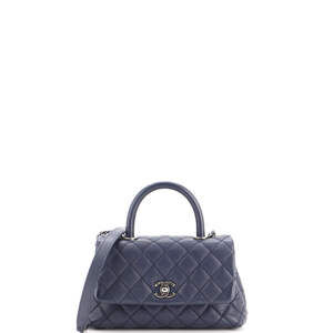 Chanel Mini Coco Top Handle Bag Quilted Caviar